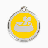 Enamel Dog ID Tag Bone In Bowl (11 colours)