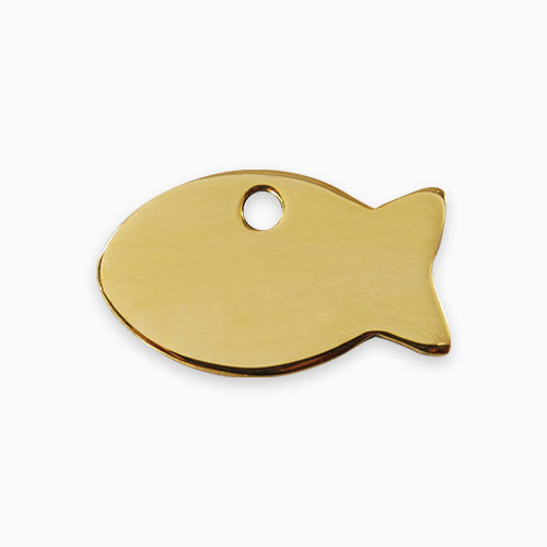 Brass Cat ID Tag Fish