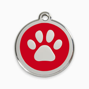 Enamel Pet Tag Paw Print (11 colours)
